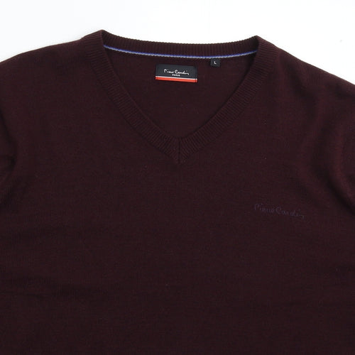 Pierre Cardin Mens Brown  Knit Pullover Jumper Size L