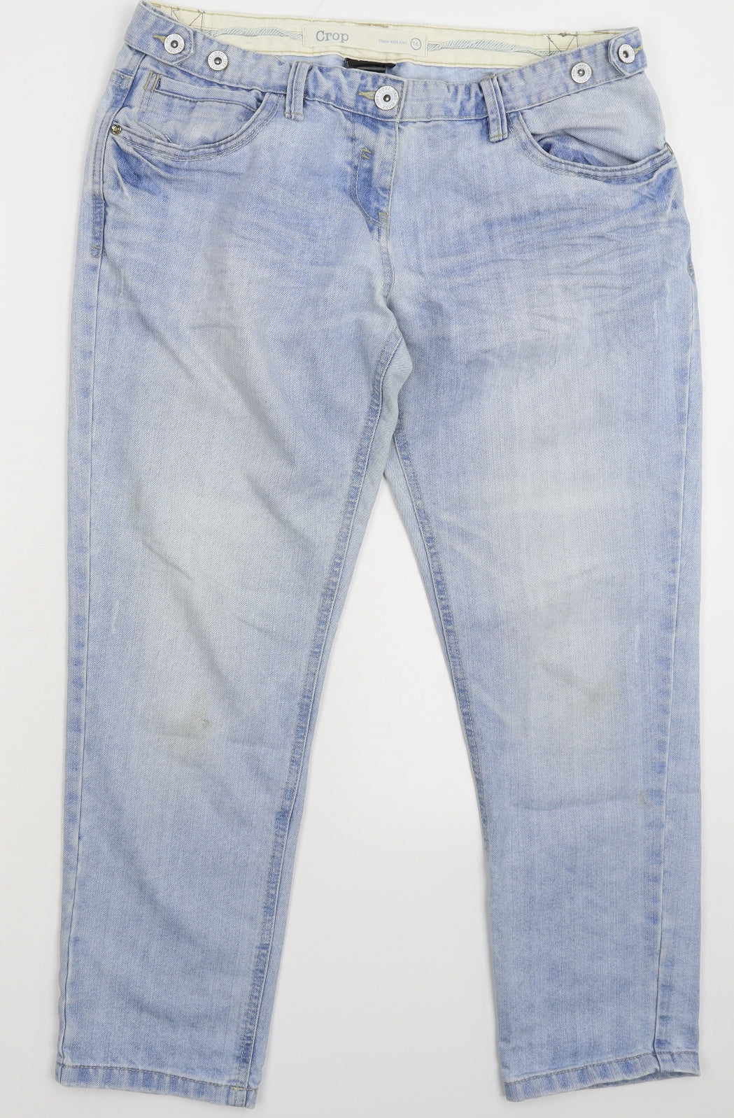 NEXT Womens Blue  Denim Cropped Jeans Size 14 L26 in