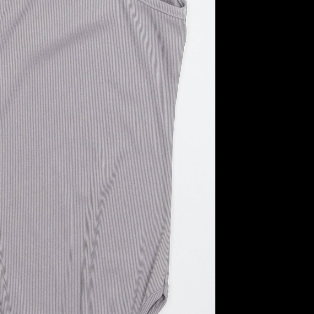 Boohoo Womens Grey   Bodysuit One-Piece Size 6