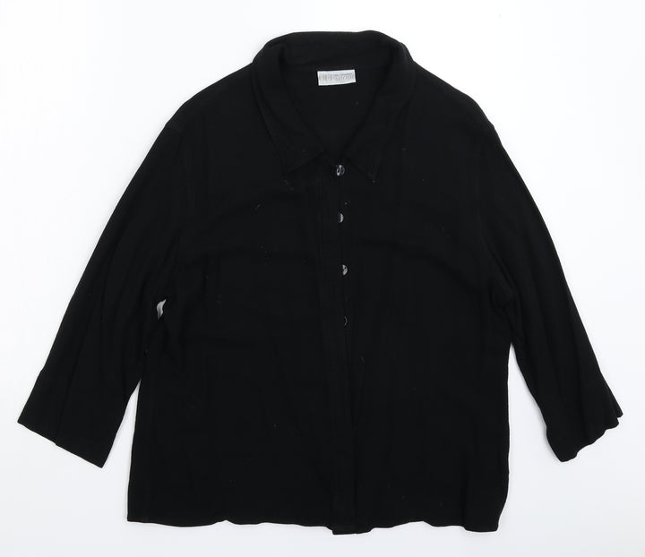 Offshoot Womens Black Basic Button-Up Size L