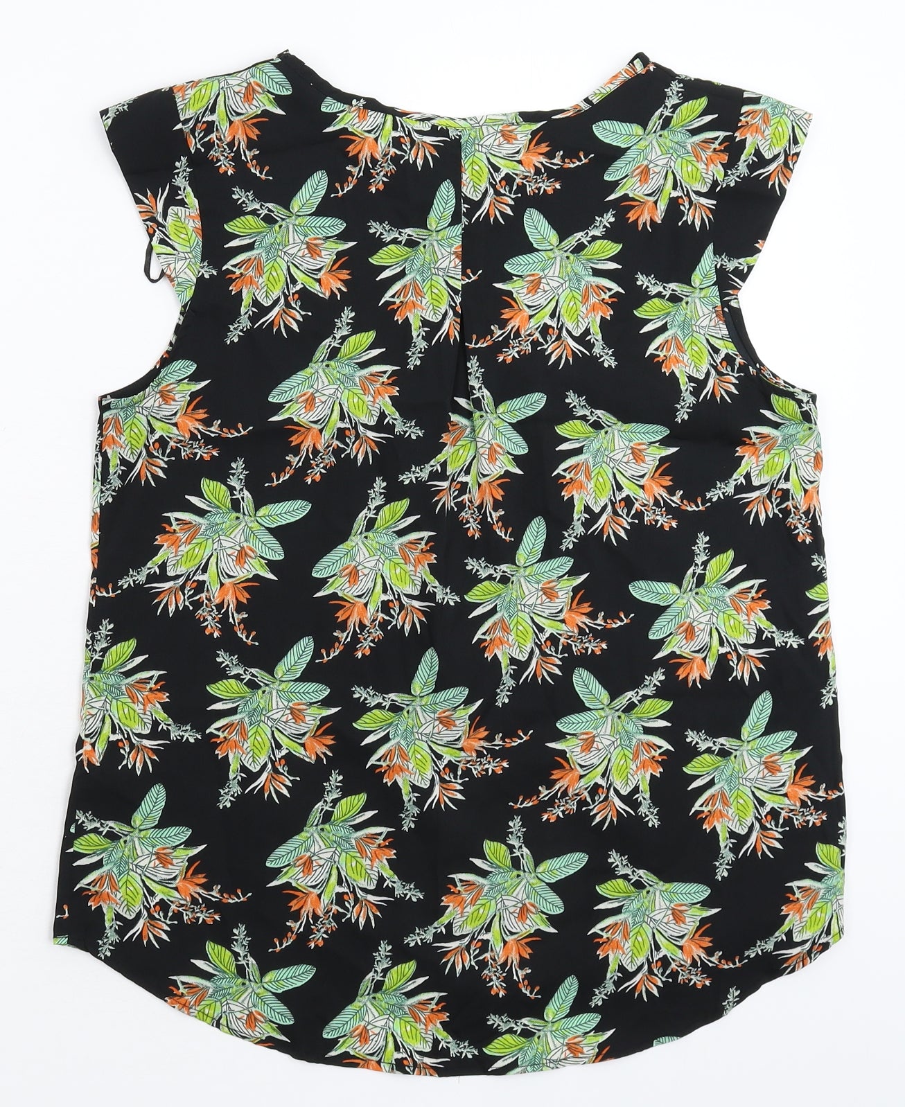 Peacocks Womens Black Floral  Basic Tank Size 10