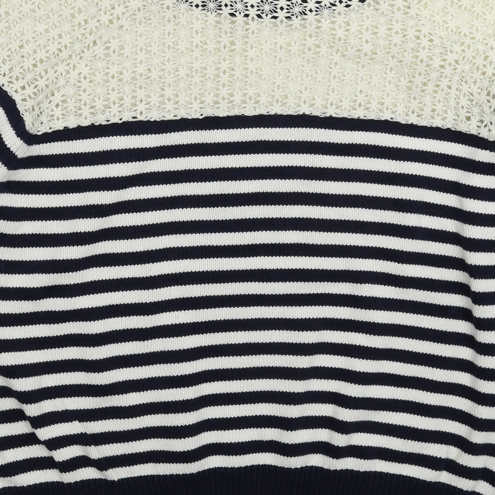 Topshop Womens Multicoloured Striped Knit Pullover Jumper Size 16