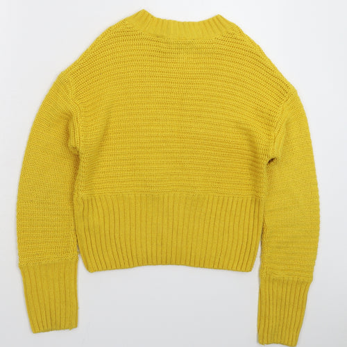 New Look Girls Yellow  Knit Pullover Jumper Size 12-13 Years