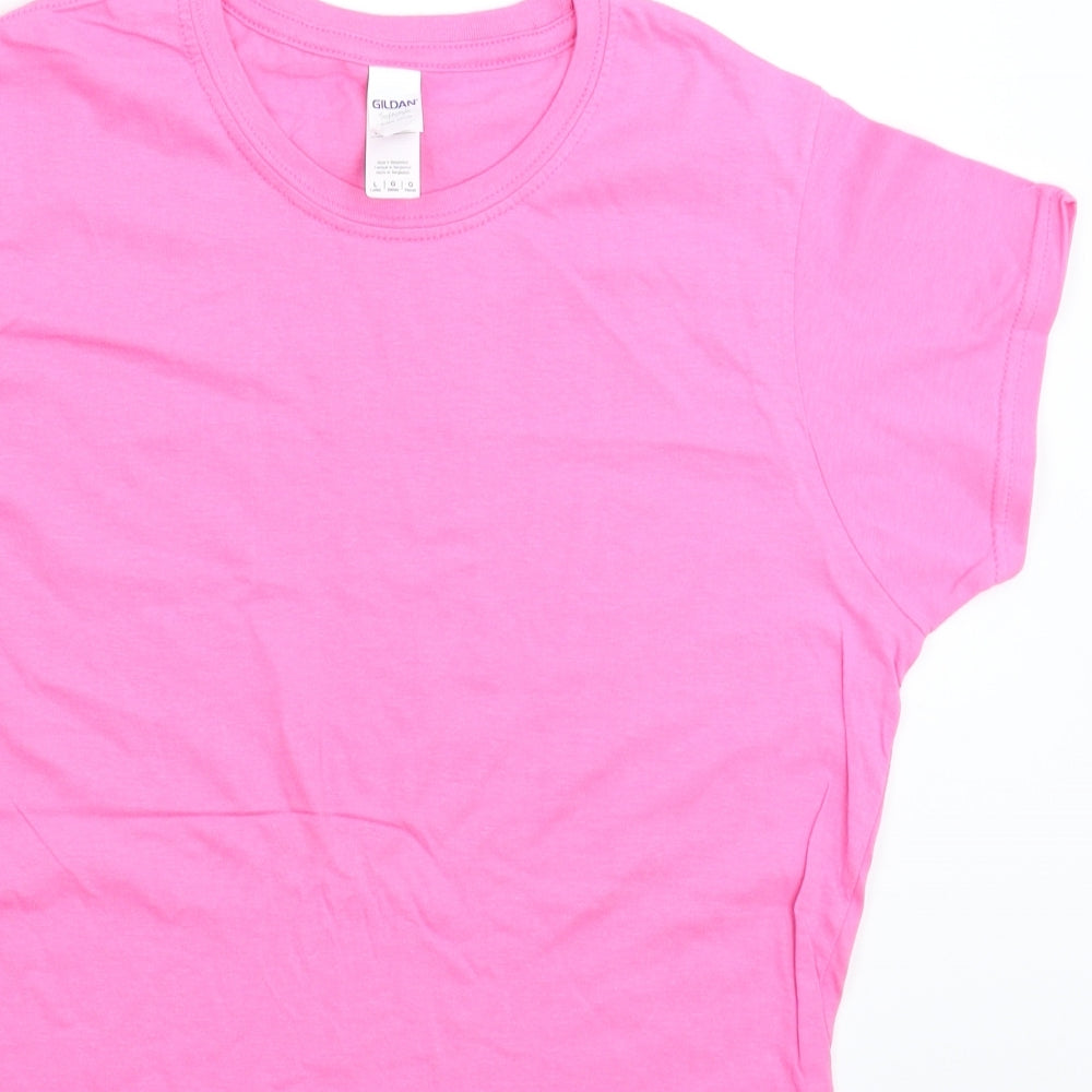 Gildan Womens Pink   Basic T-Shirt Size L