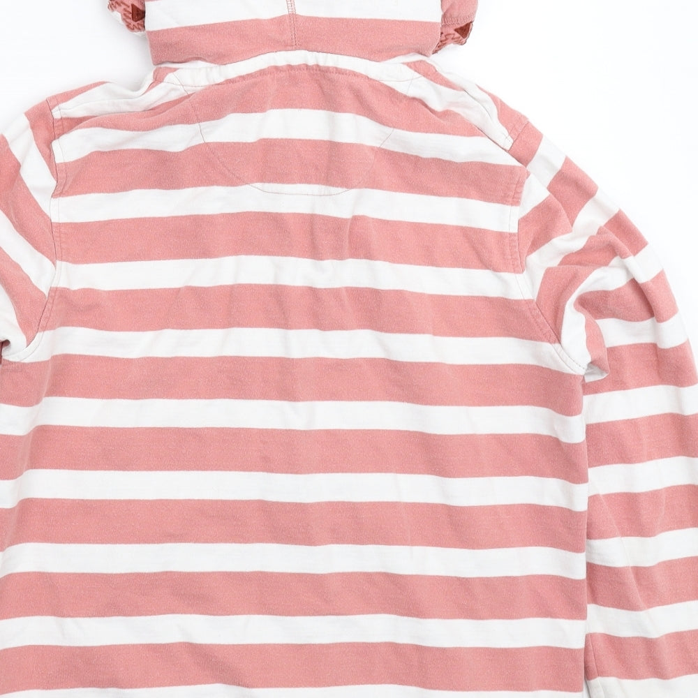 Fat Face Womens Pink Striped  Full Zip Hoodie Size 14