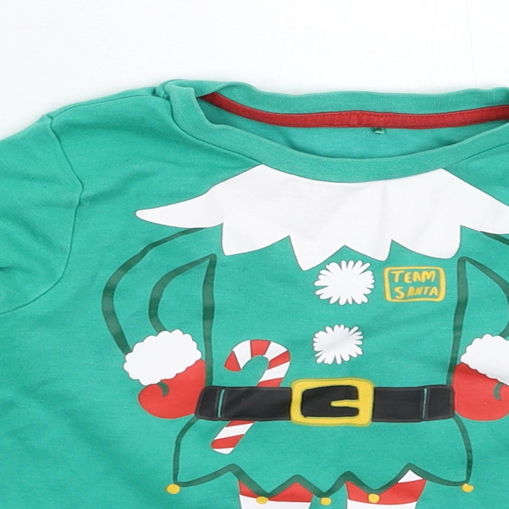 George Boys Green   Basic T-Shirt Size 3-4 Years  - Christmas