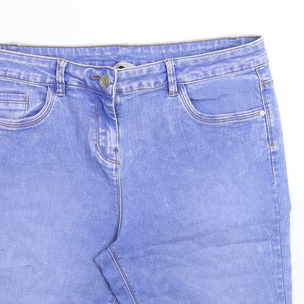 George Womens Blue  Denim Bermuda Shorts Size 14