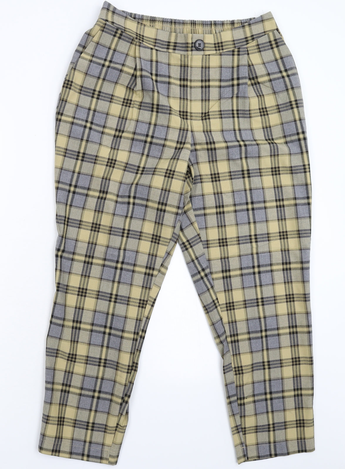 Primark Womens Multicoloured Check  Cropped Trousers Size 14 L24 in