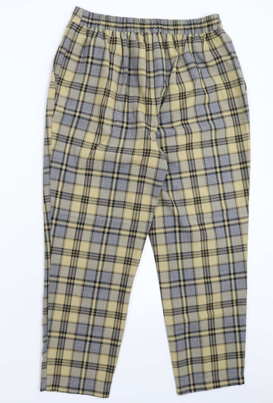 Primark Womens Multicoloured Check  Cropped Trousers Size 14 L24 in