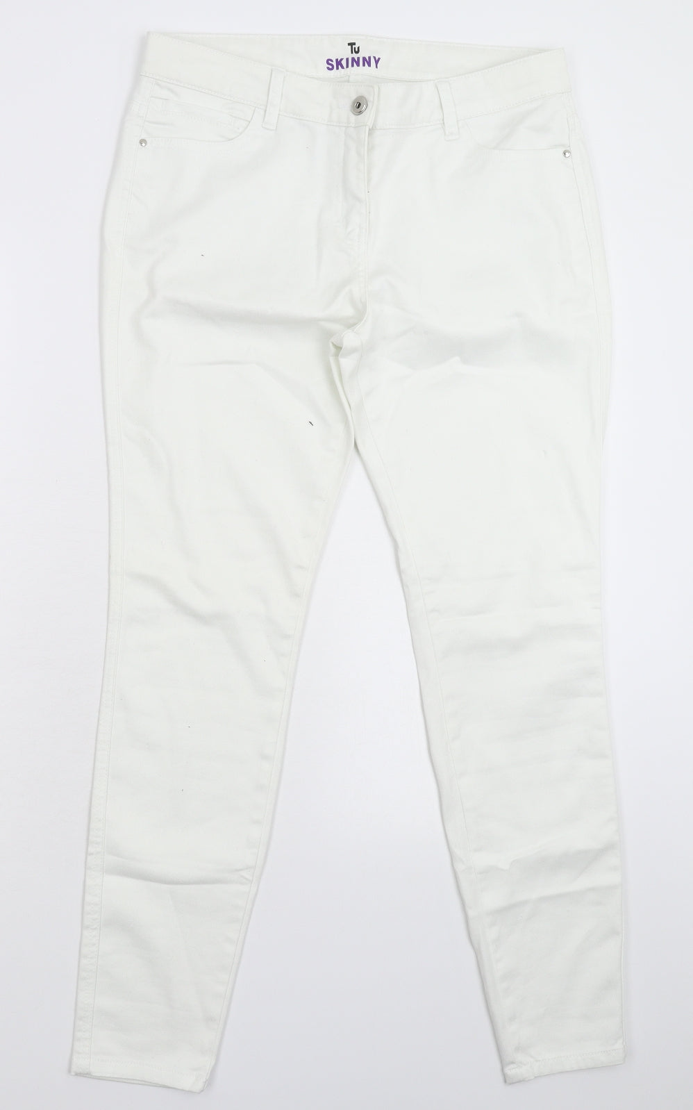 TU Womens White  Denim Jegging Jeans Size 14 L28 in