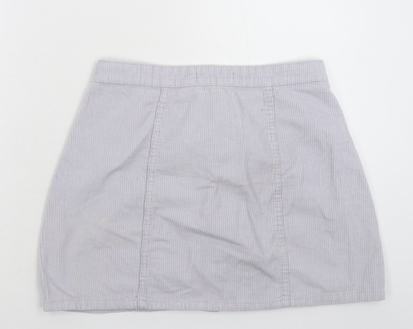 Denim & Co. Womens Grey  Corduroy A-Line Skirt Size 10