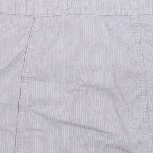Denim & Co. Womens Grey  Corduroy A-Line Skirt Size 10