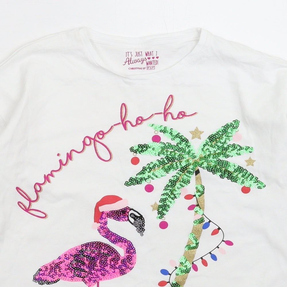 F&F Girls White   Basic T-Shirt Size 12-13 Years