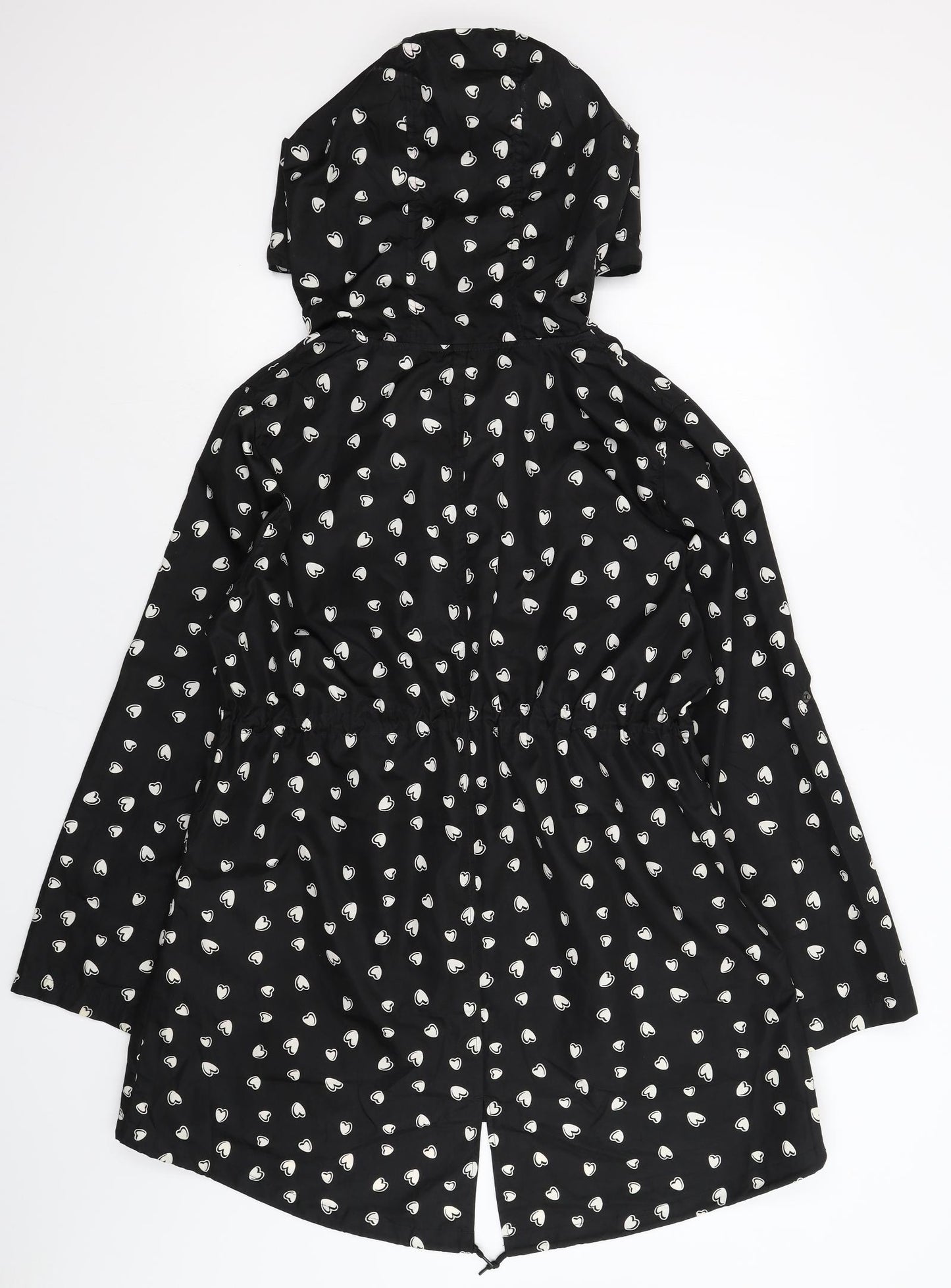 Denim & Co. Womens Black   Rain Coat Coat Size M