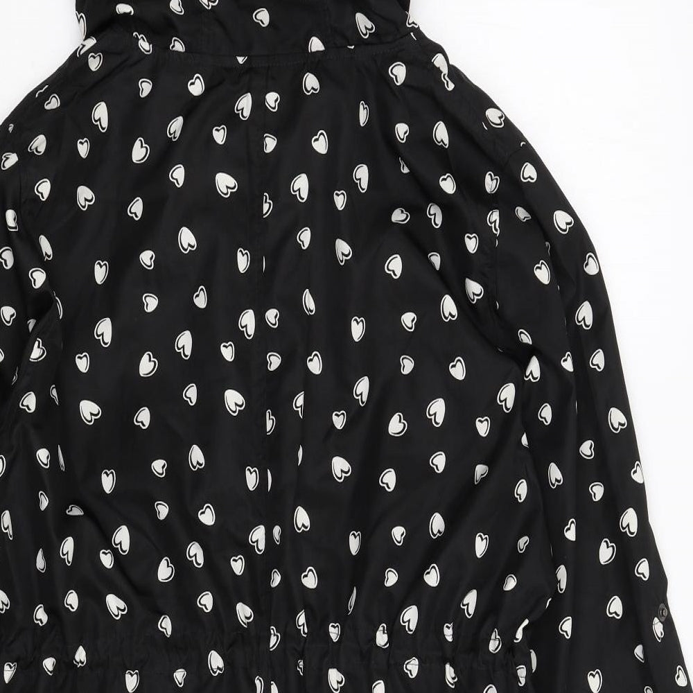 Denim & Co. Womens Black   Rain Coat Coat Size M