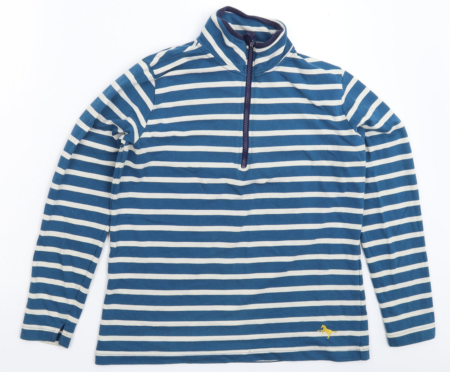 Crane Womens Blue Striped  Pullover Sweatshirt Size 12