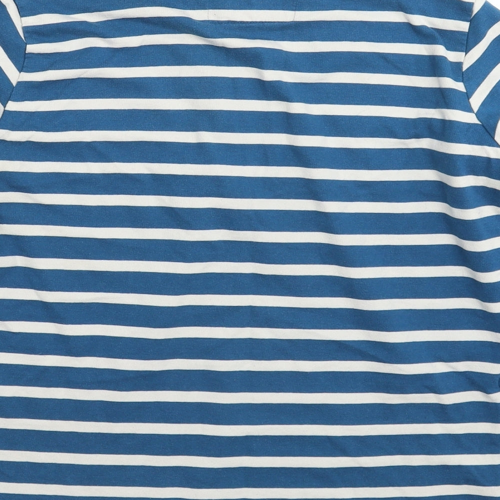 Crane Womens Blue Striped  Pullover Sweatshirt Size 12