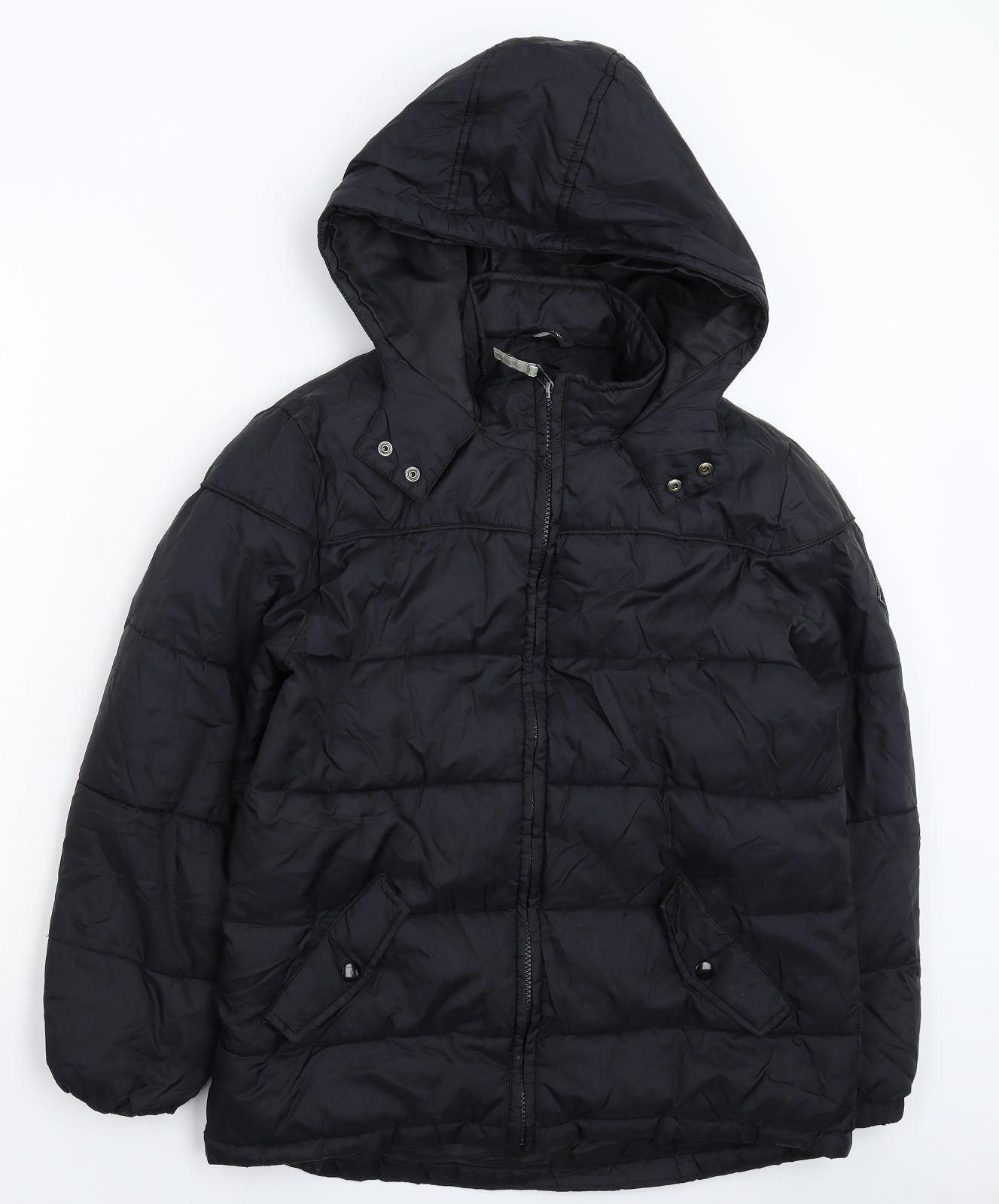 George Boys Black   Puffer Jacket Jacket Size 12-13 Years