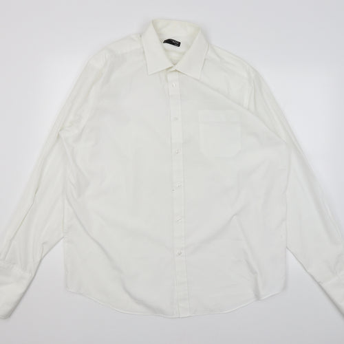 Thomas Nash Mens White    Dress Shirt Size 17