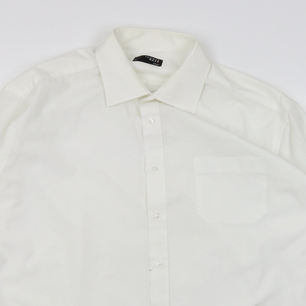 Thomas Nash Mens White    Dress Shirt Size 17