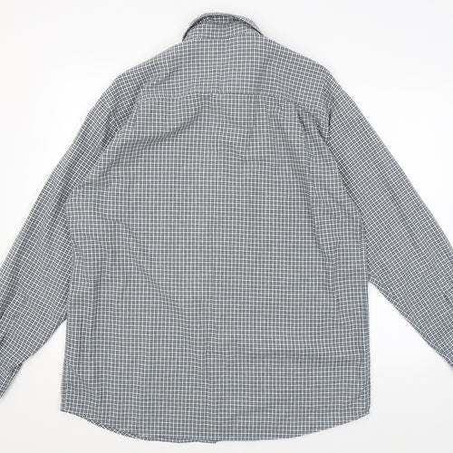 Trader Mens Blue Check   Button-Up Size L