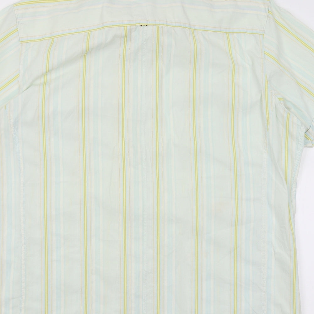 St George Mens Blue Striped   Button-Up Size XL