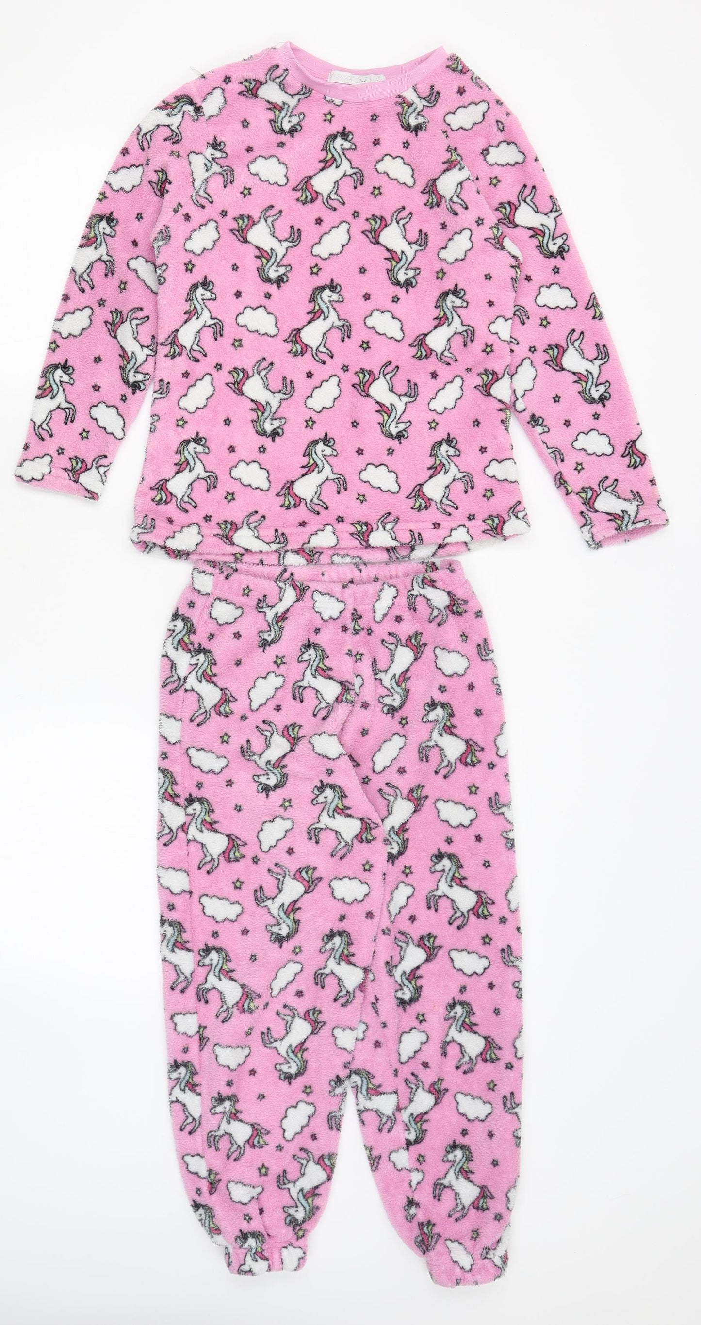 Sweet Dreams Girls Pink Solid  Top Pyjama Set Size 8-9 Years  - Unicorns