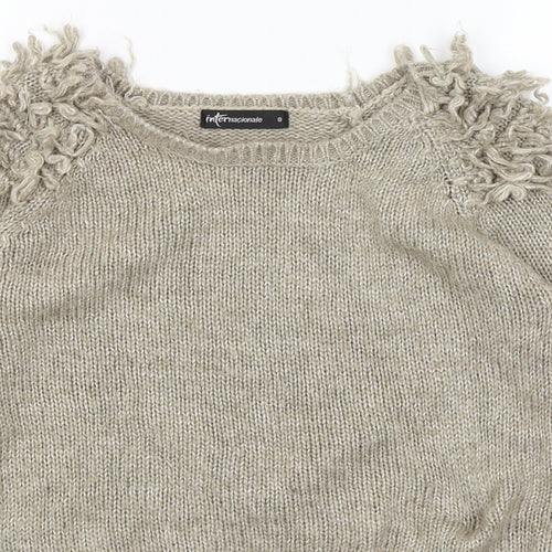 Internacionale Womens Beige   Pullover Jumper Size 8