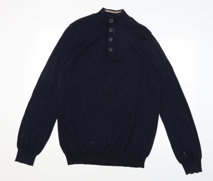 Brave Soul Mens Blue Pullover Jumper Size L