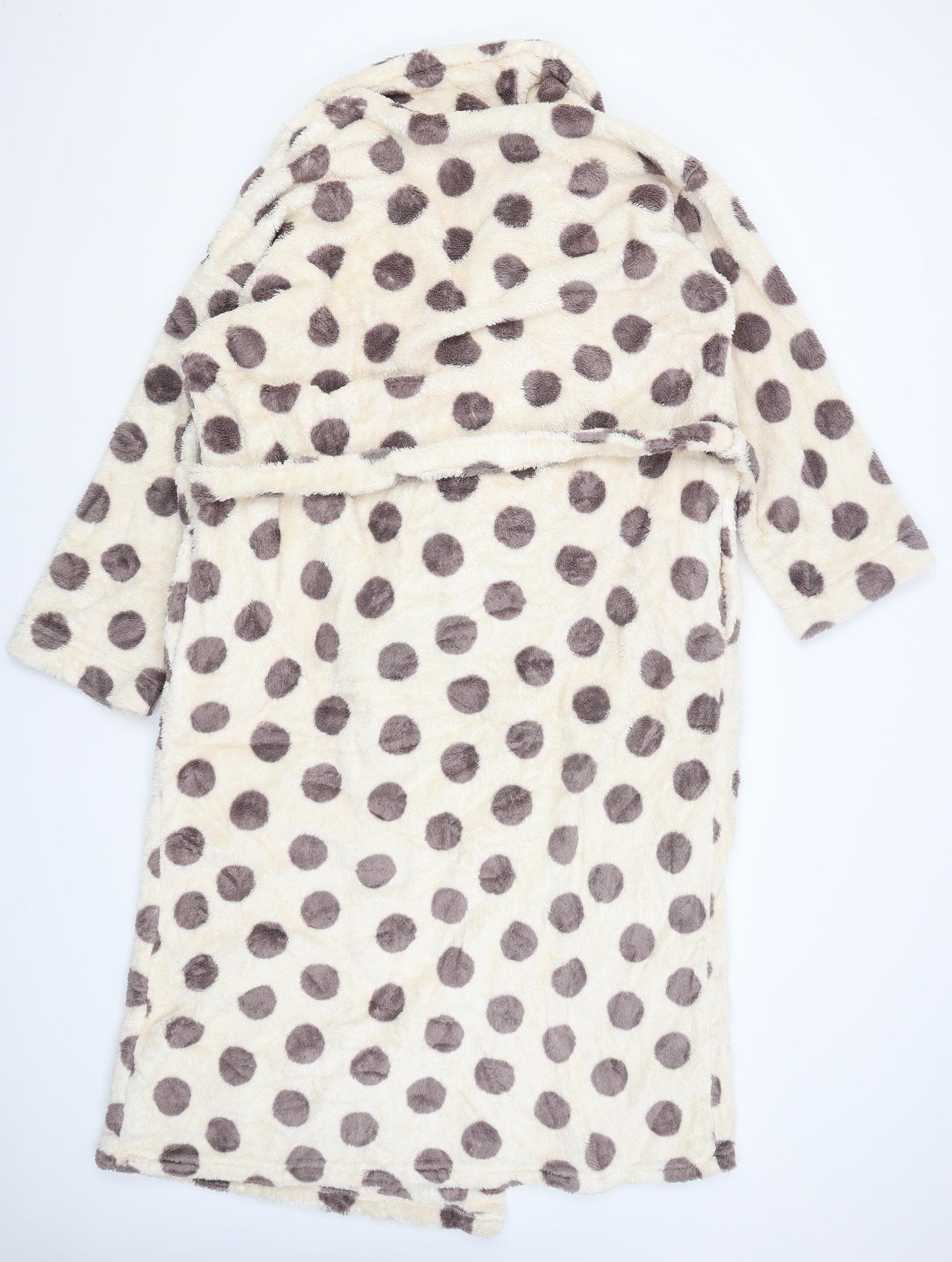 M&S Womens Beige Polka Dot  Kimono Gown Size 20