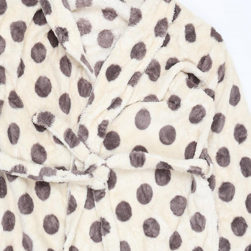 M&S Womens Beige Polka Dot  Kimono Gown Size 20