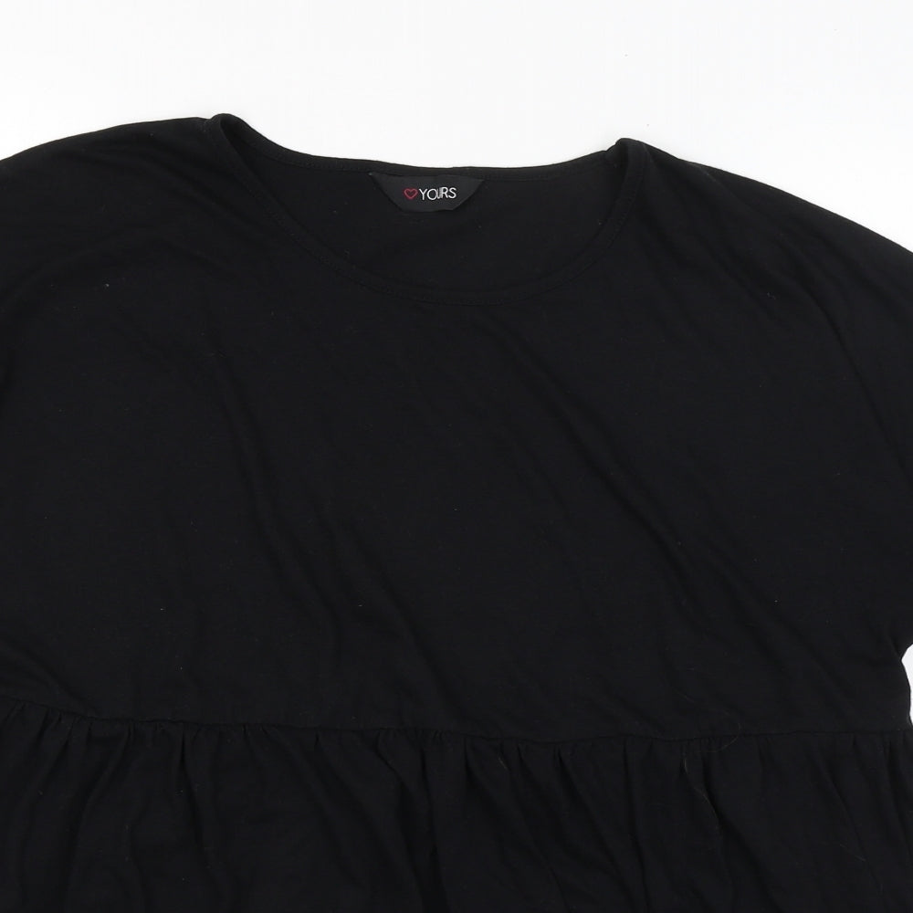 Yours Womens Black   Basic T-Shirt Size 18