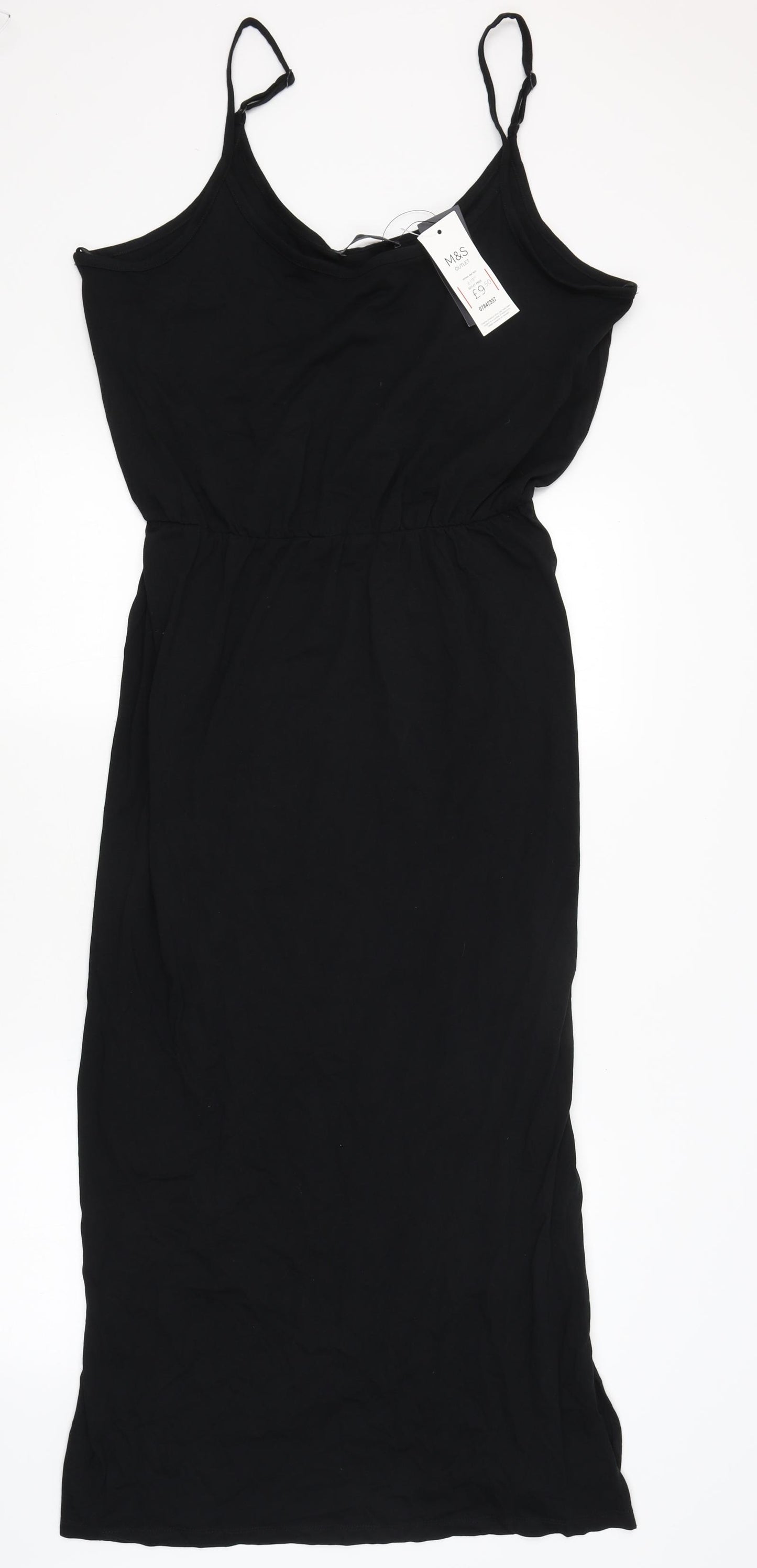 M&S Womens Black   Slip Dress  Size 16