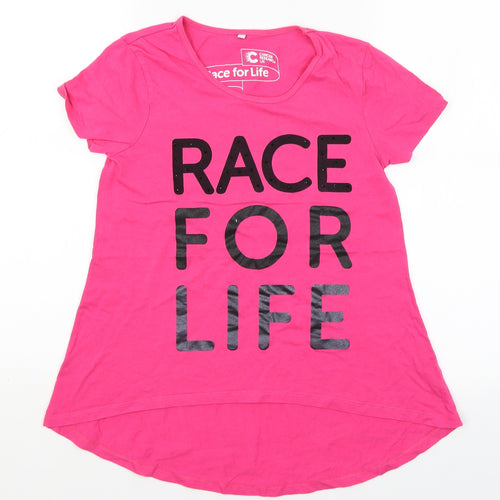 Cancer Research Womens Pink   Basic T-Shirt Size 8  - Race For Life