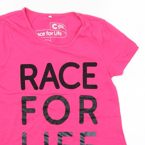 Cancer Research Womens Pink   Basic T-Shirt Size 8  - Race For Life