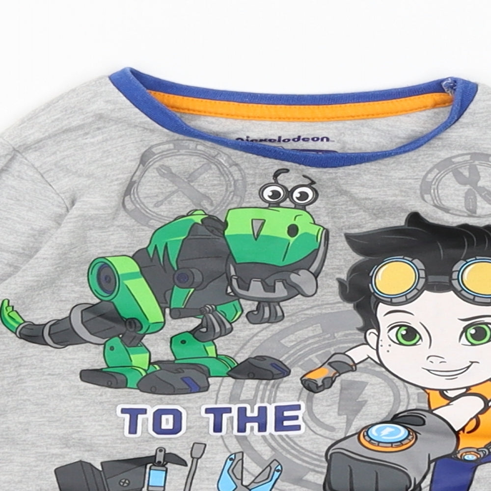 Nutmeg Boys Grey   Basic T-Shirt Size 3-4 Years  - Rust Rivets