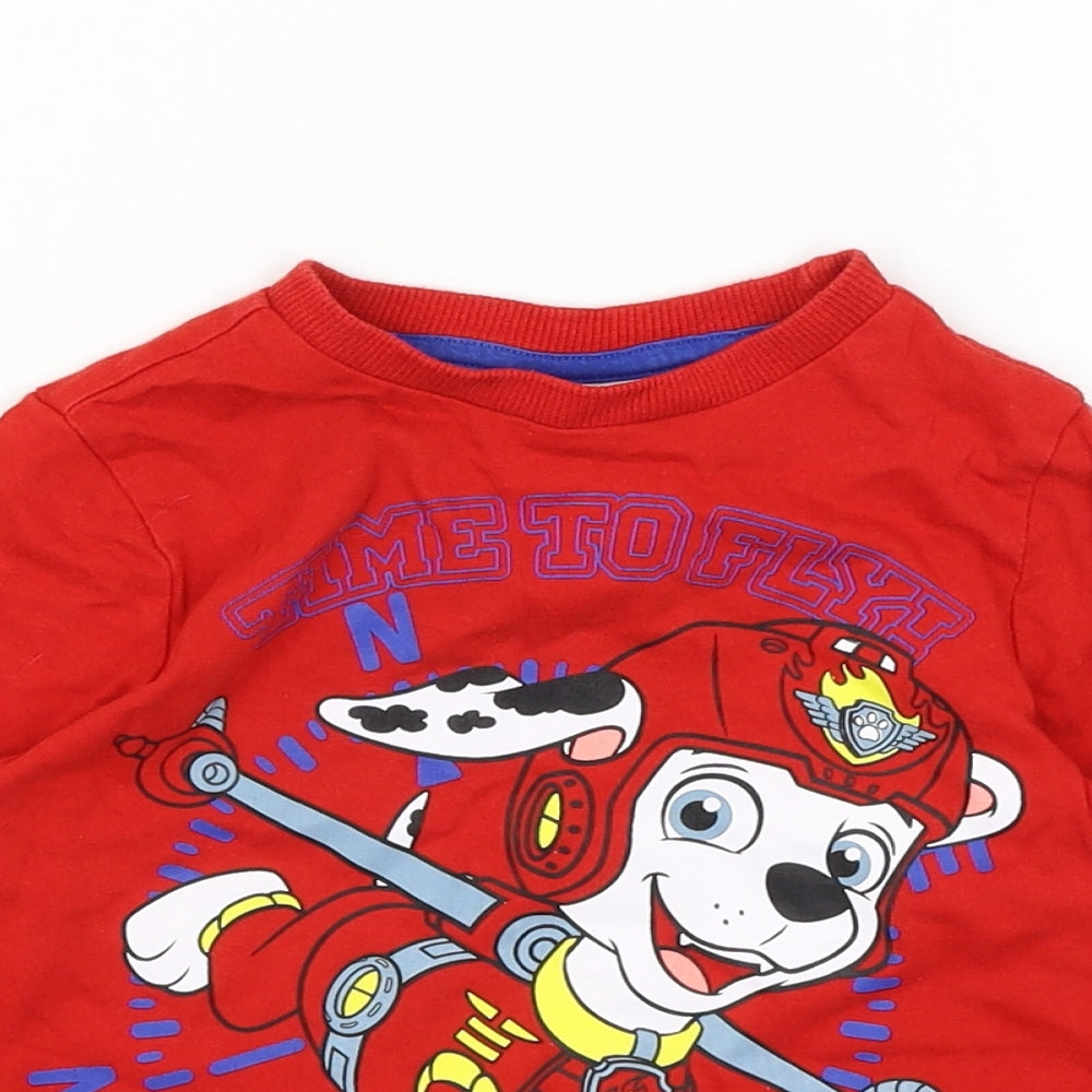 Nickelodeon Boys Red   Basic T-Shirt Size 2-3 Years  - Paw Patrol
