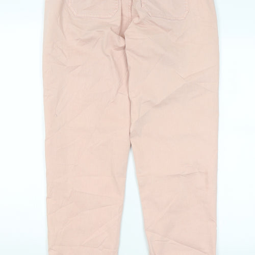 M&S Womens Pink   Chino Trousers Size 10 L29 in