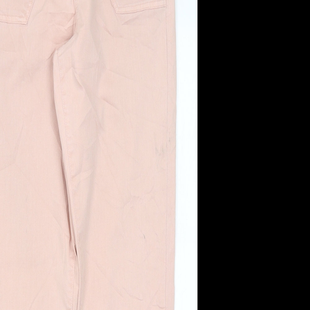 M&S Womens Pink   Chino Trousers Size 10 L29 in