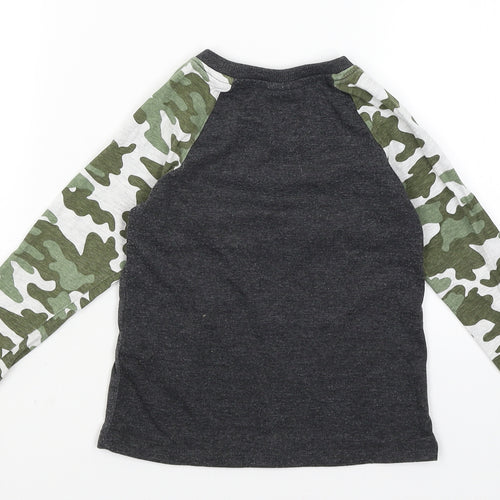 So Cute Boys Grey Camouflage  Basic T-Shirt Size 2-3 Years  - Little Planet Hero