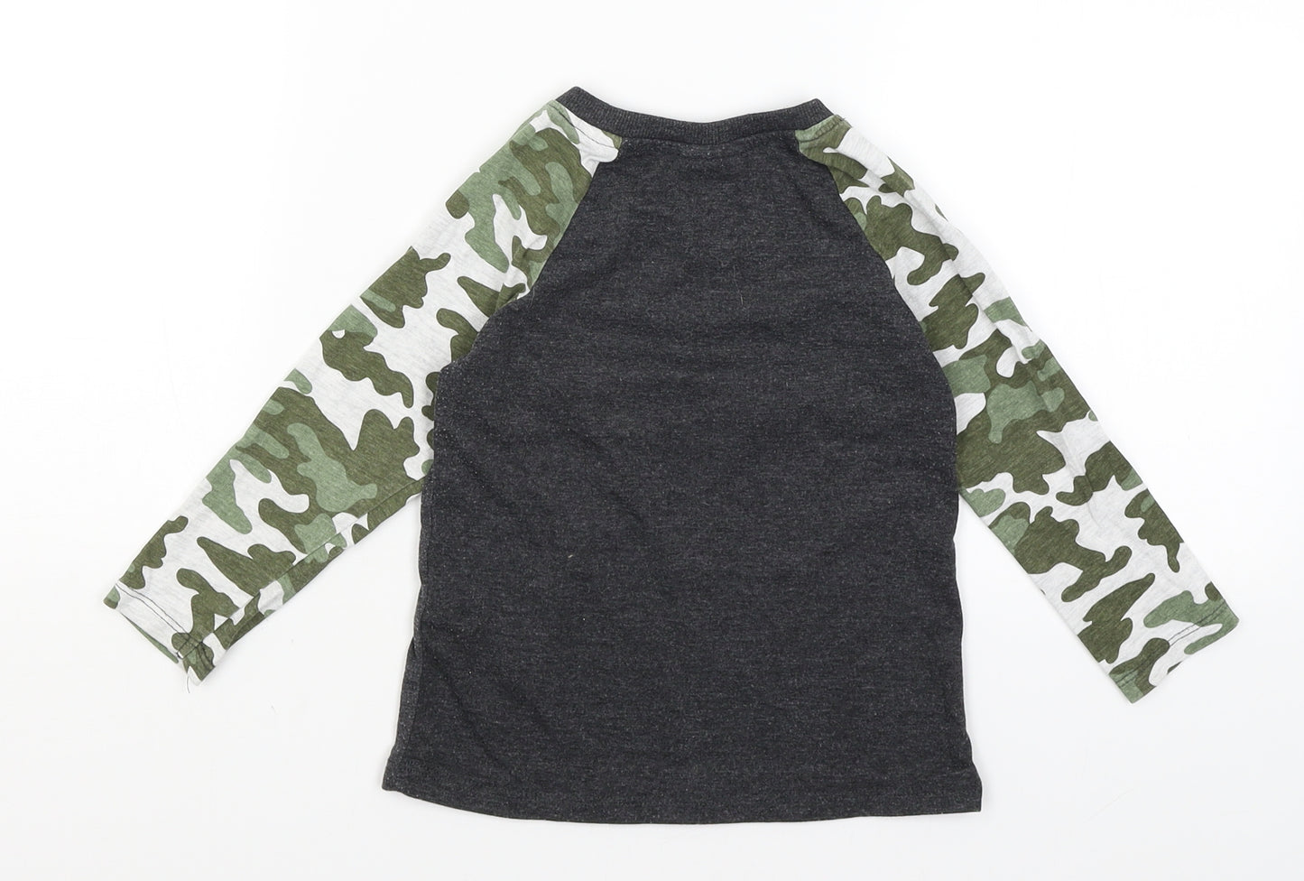 So Cute Boys Grey Camouflage  Basic T-Shirt Size 2-3 Years  - Little Planet Hero