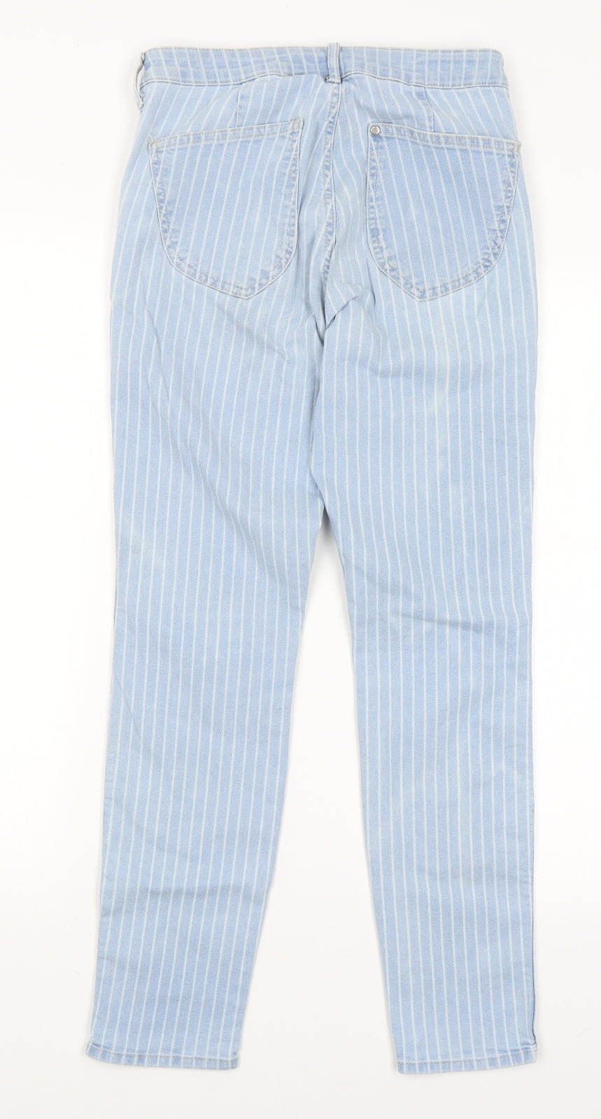 H&M Womens Blue Striped  Skinny Jeans Size 28 in L26 in