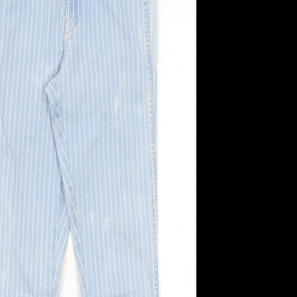 H&M Womens Blue Striped  Skinny Jeans Size 28 in L26 in