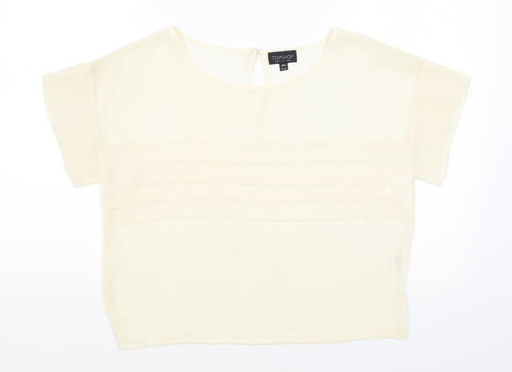 Topshop Womens Ivory Basic Blouse Size 8