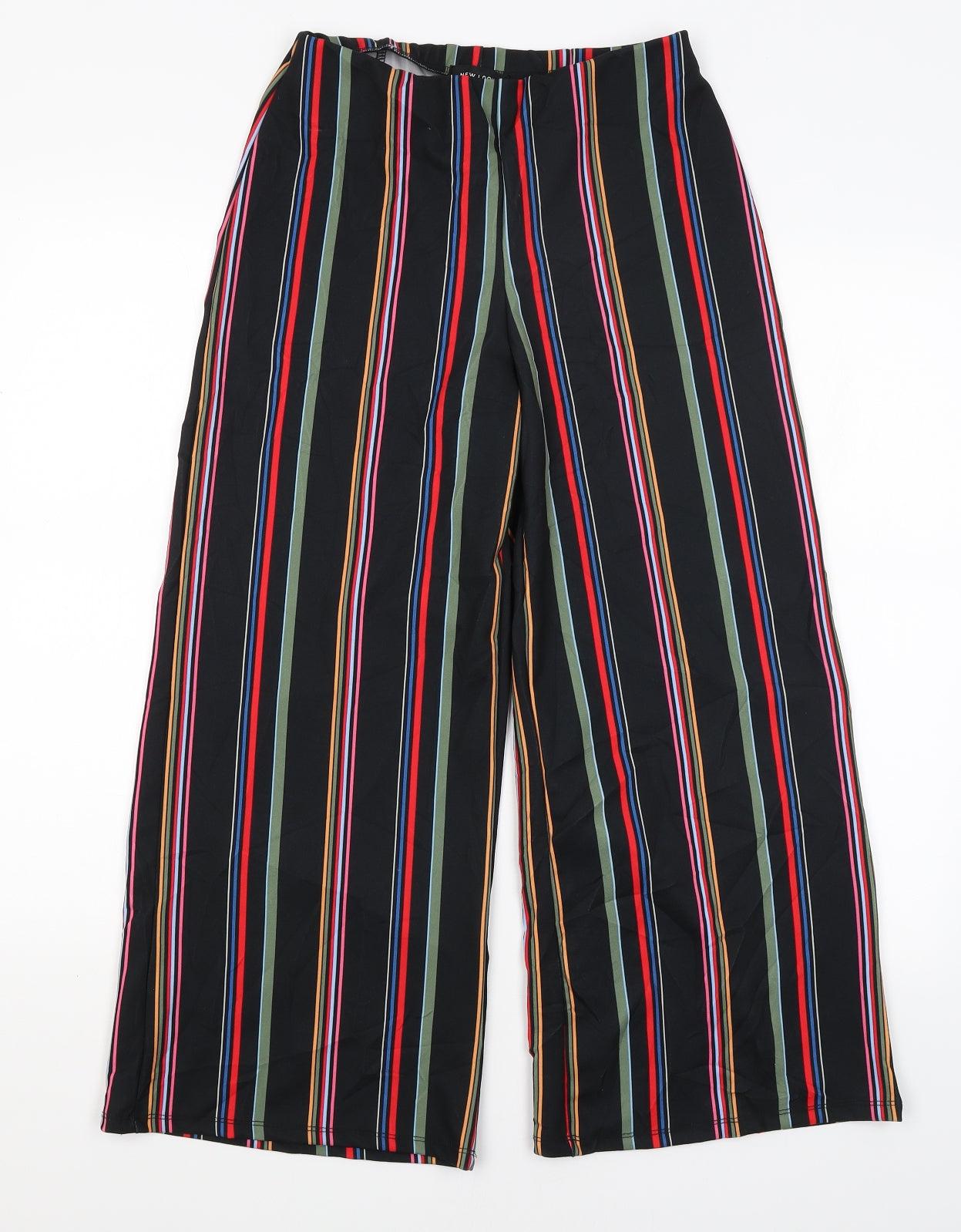 New Look Womens Black Striped  Trousers  Size 8 L24 in