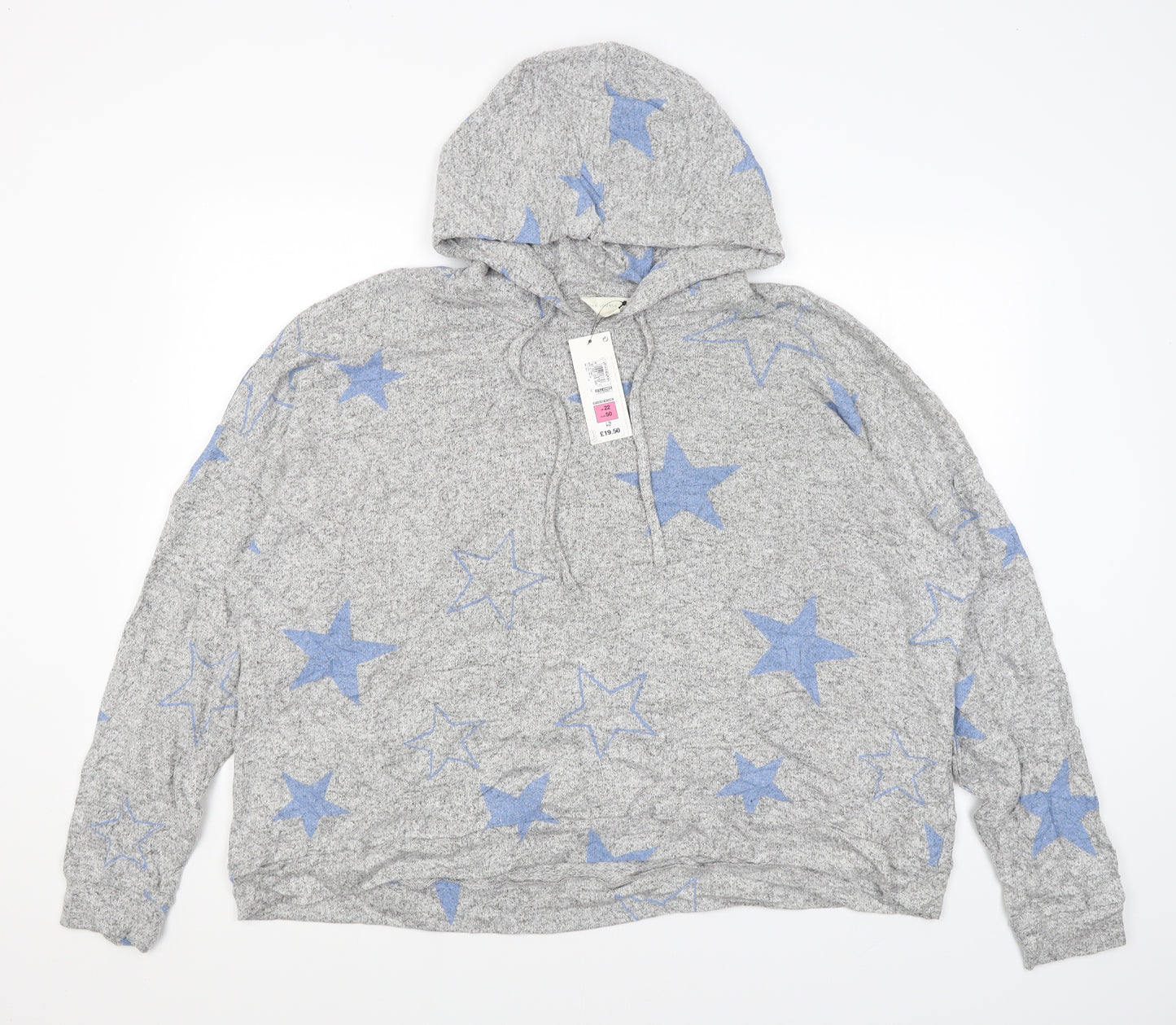m&s Womens Grey   Pullover Hoodie Size 22  - Stars