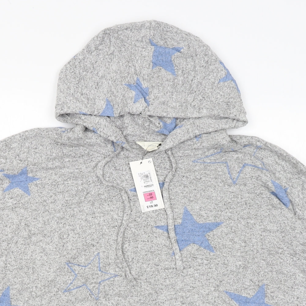 m&s Womens Grey   Pullover Hoodie Size 22  - Stars