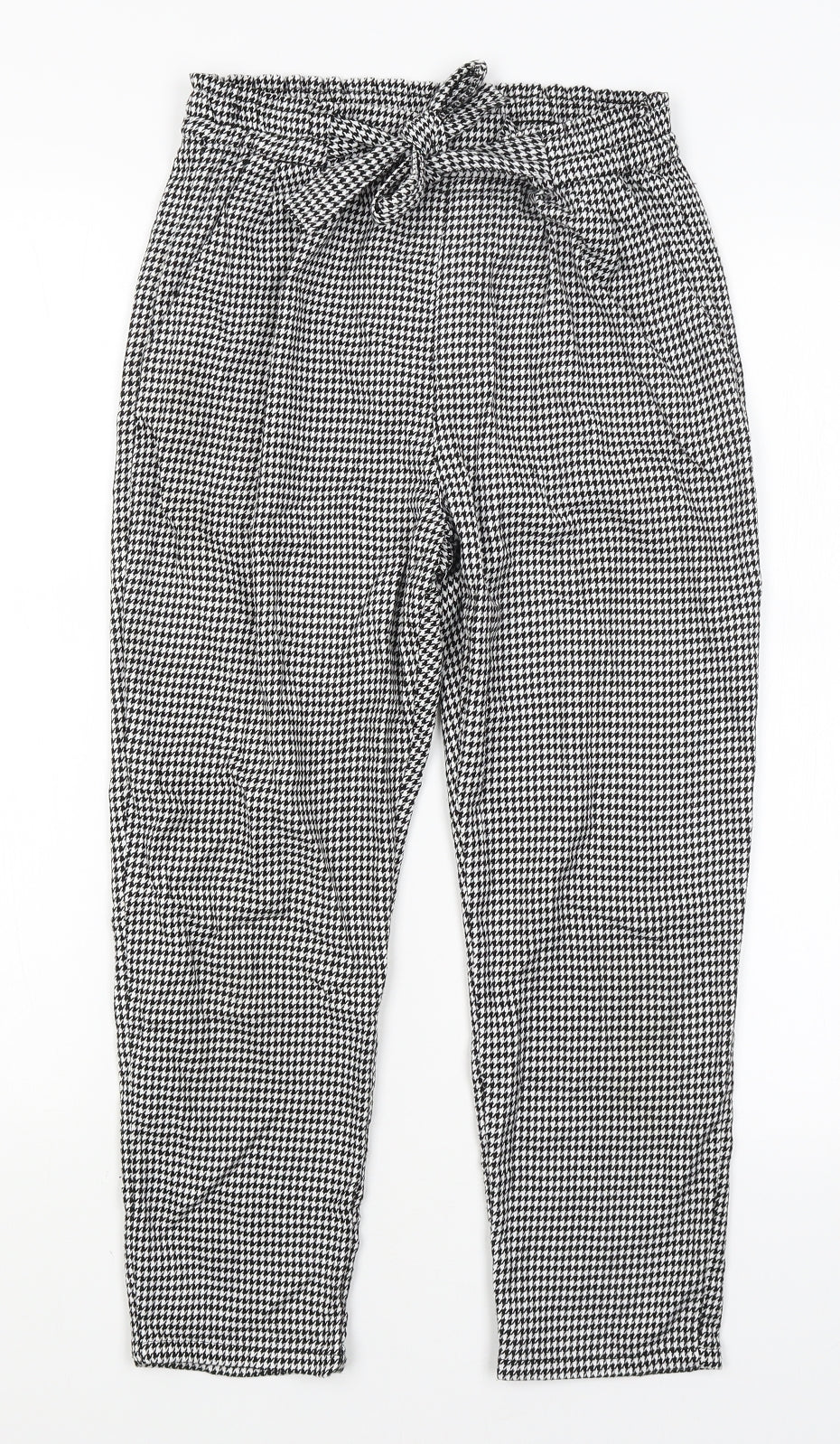H&M Girls Black Houndstooth  Capri Trousers Size 10-11 Years