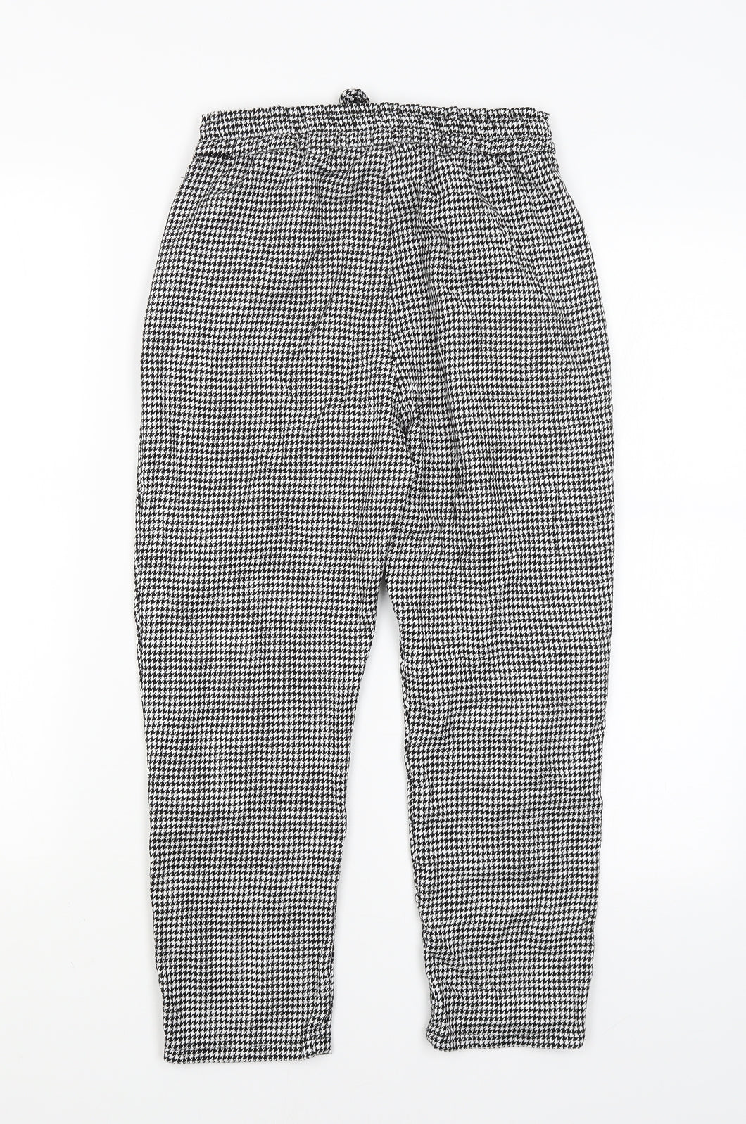 H&M Girls Black Houndstooth  Capri Trousers Size 10-11 Years