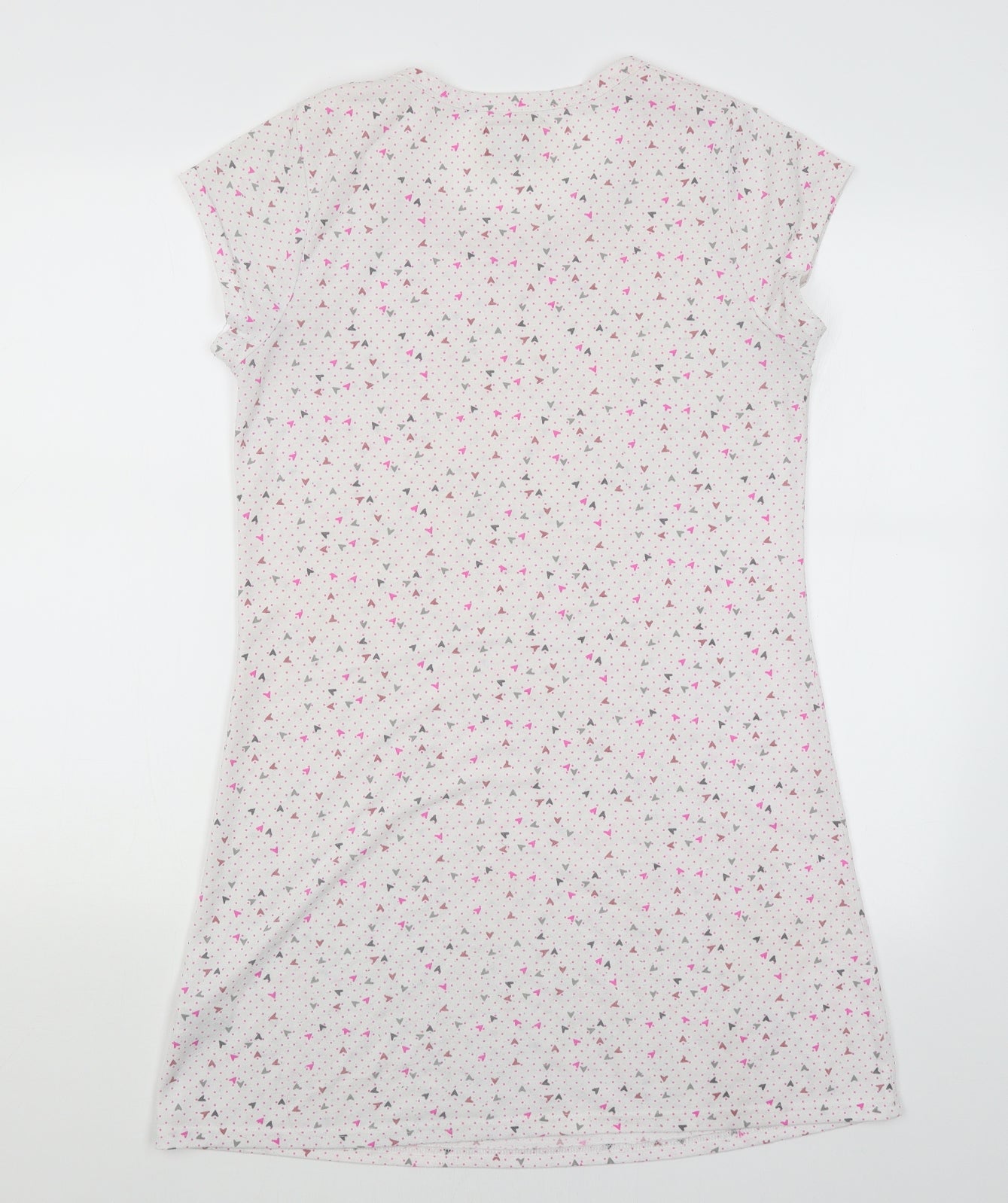 Matalan Womens White Polka Dot  Top Nightshirt Size S